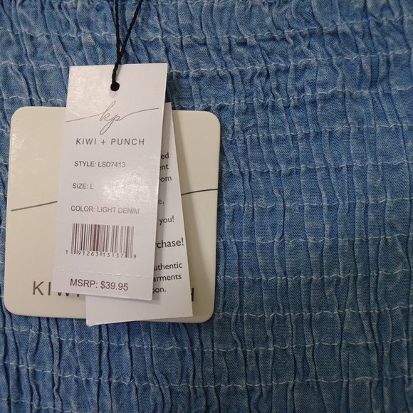 KIWI + PUNCH Fun Denim Strapless Fringed Dress - Picture 5 of 6